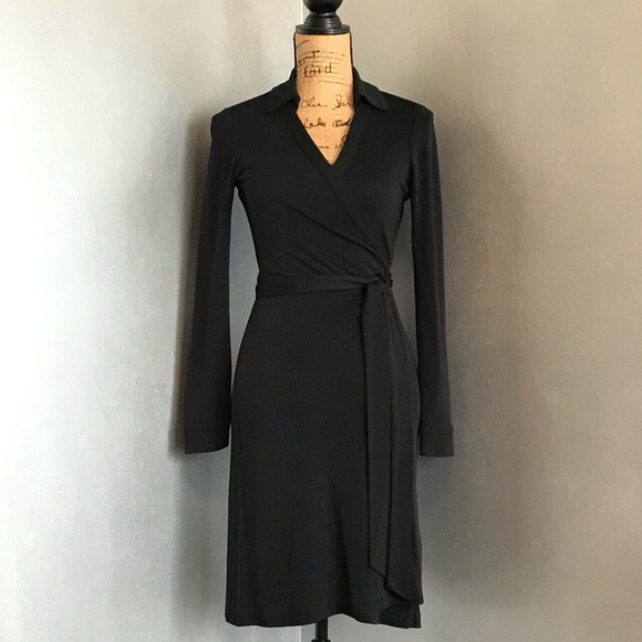 Diane Von Furstenberg Dresses & Skirts - Diane von Furstenberg Black Wrap Dress Size-4 $148